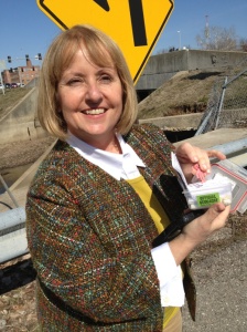 photo of PRA staff person holding Geocache - author provided image