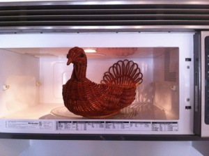 faux turkey in a microwave - author provided image