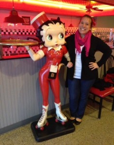 Abby posing with Betty Boop statue. - author provided image