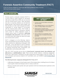 Cover of Forensic Assertive Community Treatment (FACT): A Service Delivery Model for Individuals With Serious Mental Illness Involved With the Criminal Justice System