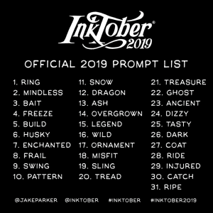 Inktober 2019 Prompt List