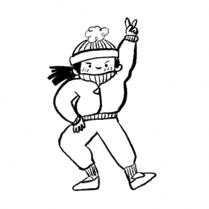 Briela's self portrait - bundled up in winter running gear